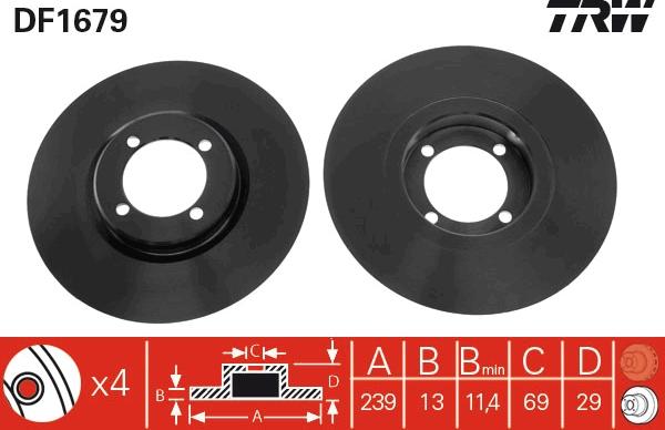 TRW DF1679 - Disque de frein cwaw.fr