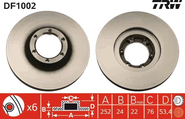 TRW DF1002 - Disque de frein cwaw.fr