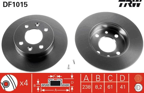 TRW DF1015 - Disque de frein cwaw.fr