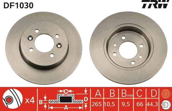 TRW DF1030 - Disque de frein cwaw.fr