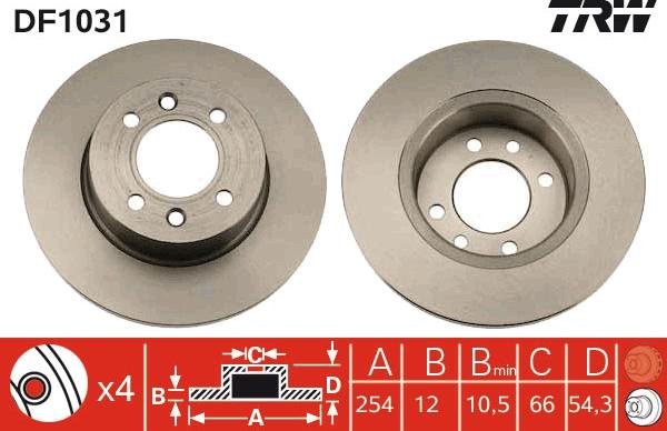 TRW DF1031 - Disque de frein cwaw.fr