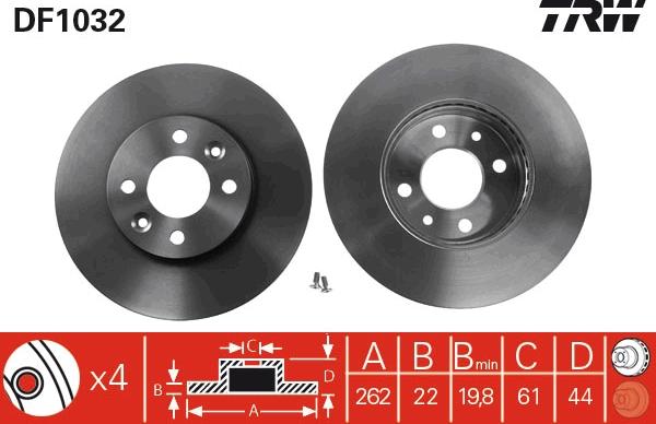 TRW DF1032 - Disque de frein cwaw.fr