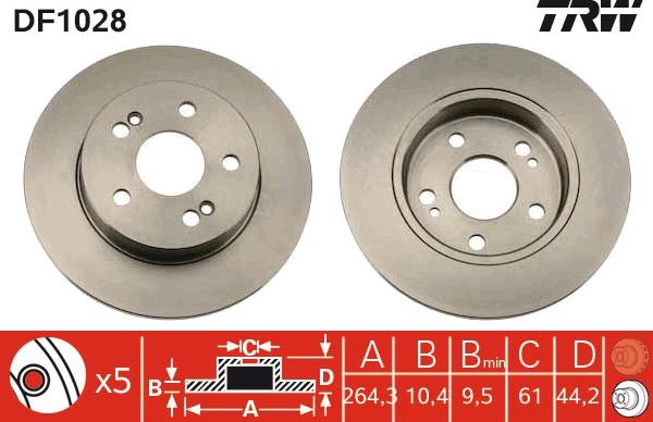 TRW DF1028 - Disque de frein cwaw.fr