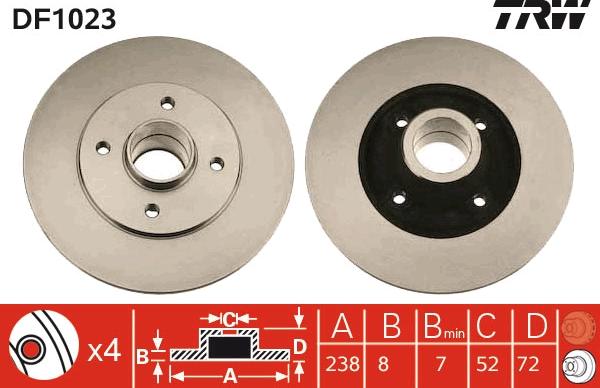 TRW DF1023 - Disque de frein cwaw.fr