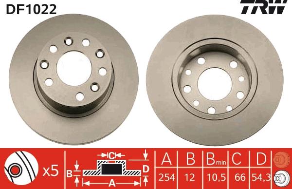 TRW DF1022 - Disque de frein cwaw.fr