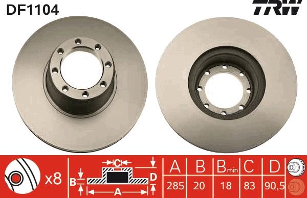 TRW DF1104 - Disque de frein cwaw.fr