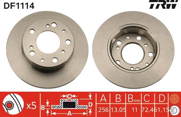 TRW DF1114 - Disque de frein cwaw.fr