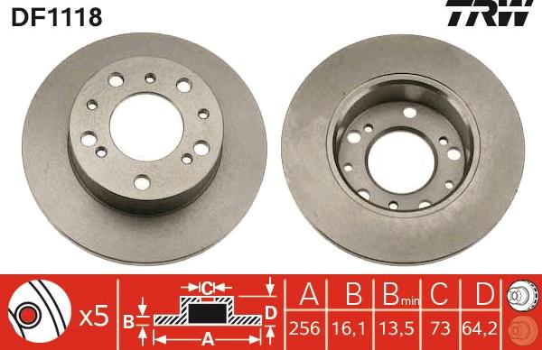 TRW DF1118 - Disque de frein cwaw.fr