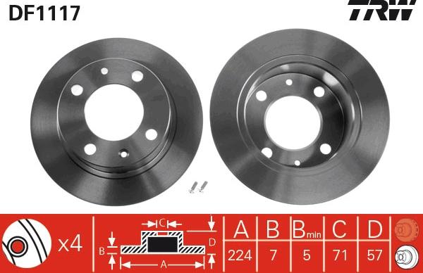 TRW DF1117 - Disque de frein cwaw.fr