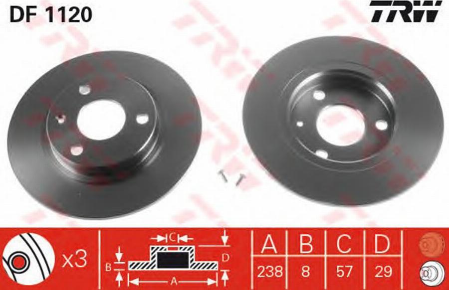 TRW DF1120BP - Disque de frein cwaw.fr