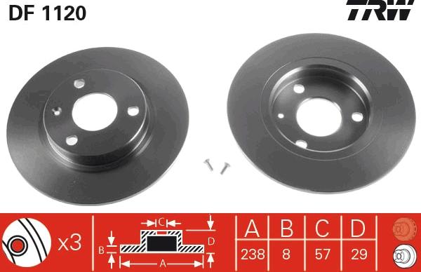 TRW DF1120 - Disque de frein cwaw.fr