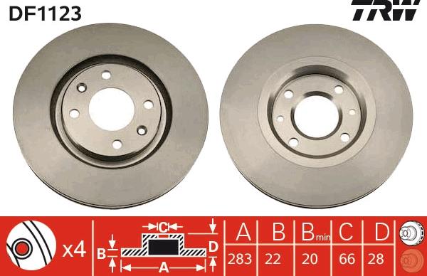 TRW DF1123 - Disque de frein cwaw.fr