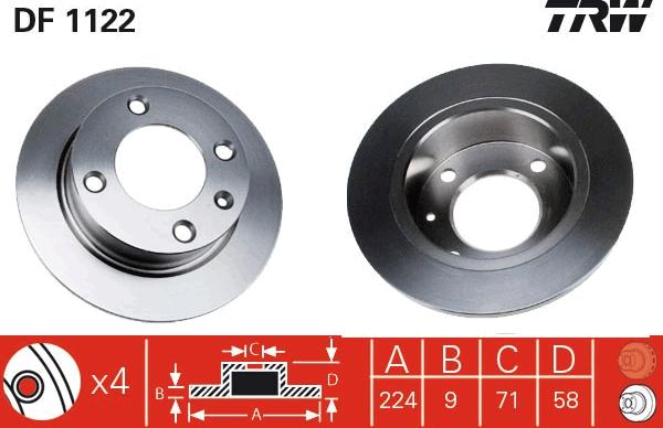 TRW DF1122 - Disque de frein cwaw.fr