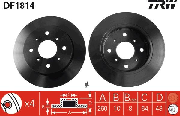 TRW DF1814 - Disque de frein cwaw.fr