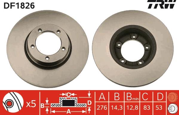 TRW DF1826 - Disque de frein cwaw.fr