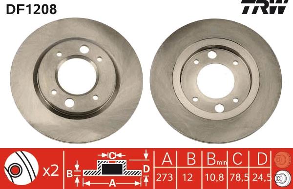 TRW DF1208 - Disque de frein cwaw.fr