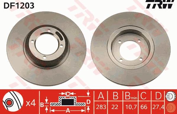 TRW DF1203 - Disque de frein cwaw.fr