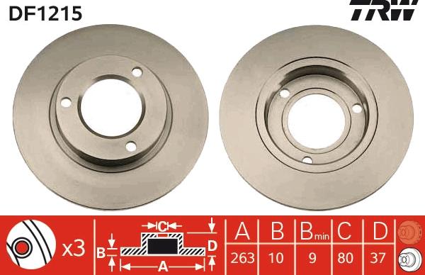 TRW DF1215 - Disque de frein cwaw.fr