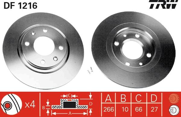 TRW DF1216 - Disque de frein cwaw.fr