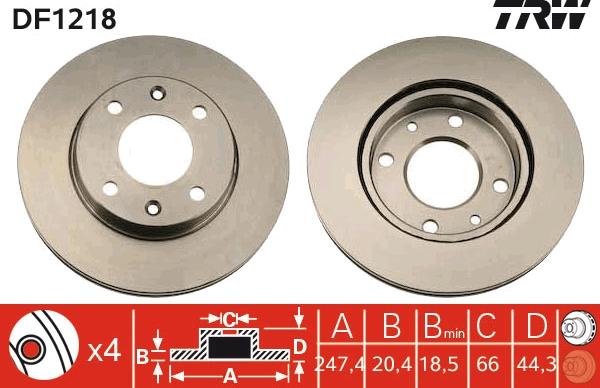 TRW DF1218 - Disque de frein cwaw.fr