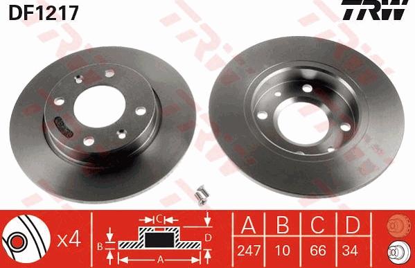 TRW DF1217 - Disque de frein cwaw.fr