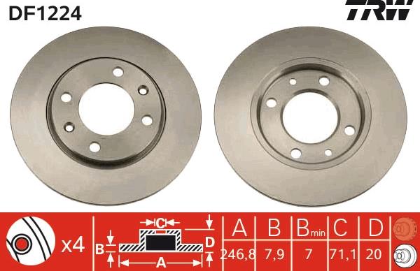 TRW DF1224 - Disque de frein cwaw.fr