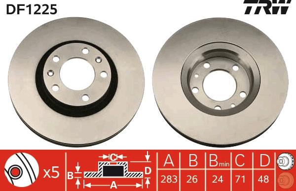 TRW DF1225 - Disque de frein cwaw.fr