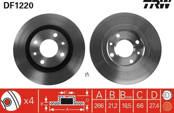 TRW DF1220 - Disque de frein cwaw.fr