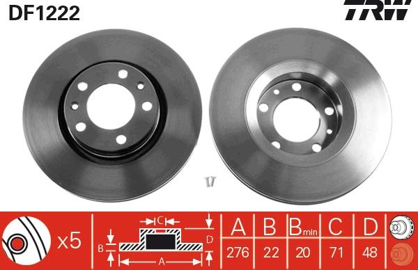 TRW DF1222 - Disque de frein cwaw.fr