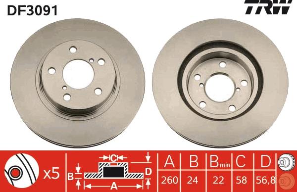 TRW DF3091 - Disque de frein cwaw.fr