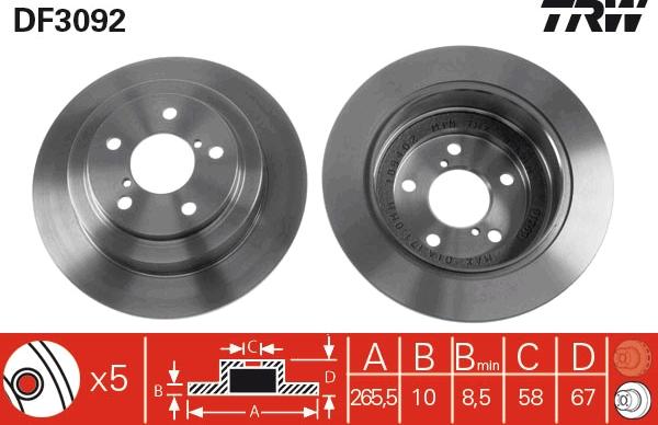 TRW DF3092 - Disque de frein cwaw.fr