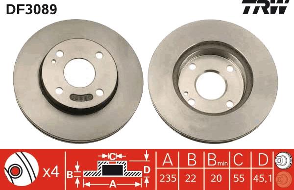 TRW DF3089 - Disque de frein cwaw.fr