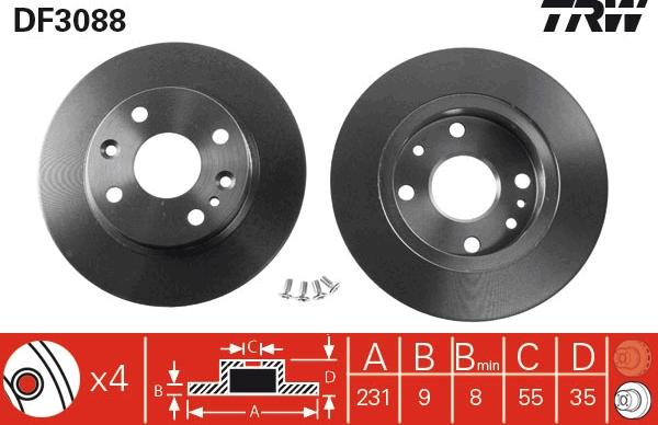 TRW DF3088 - Disque de frein cwaw.fr