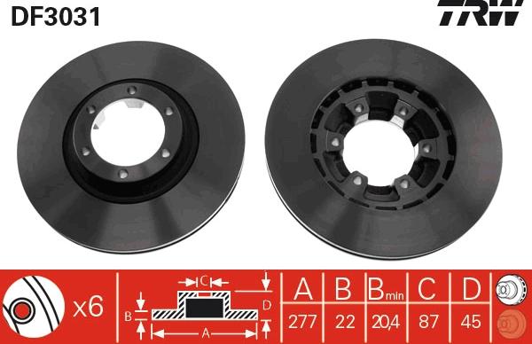 TRW DF3031 - Disque de frein cwaw.fr