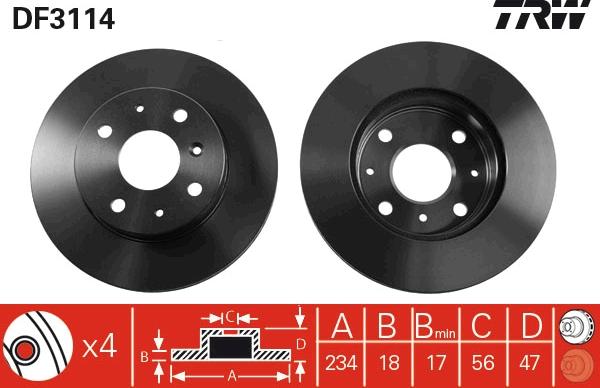 TRW DF3114 - Disque de frein cwaw.fr