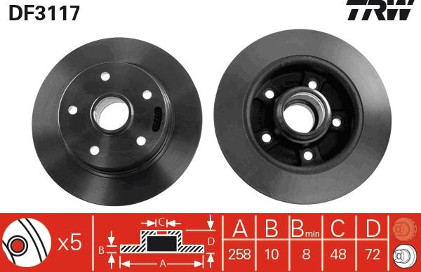 TRW DF3117 - Disque de frein cwaw.fr