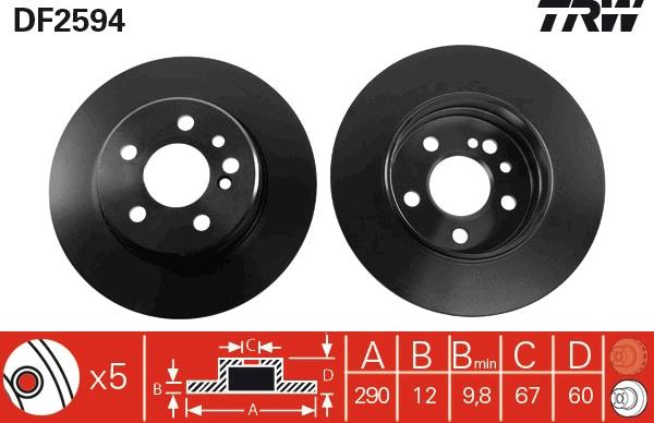 TRW DF2594 - Disque de frein cwaw.fr