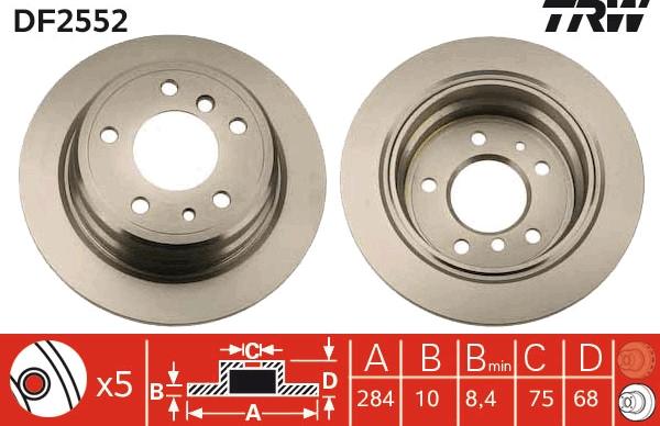 TRW DF2552 - Disque de frein cwaw.fr