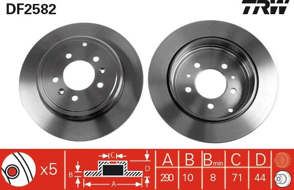 TRW DF2582 - Disque de frein cwaw.fr