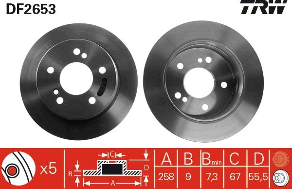 TRW DF2653 - Disque de frein cwaw.fr