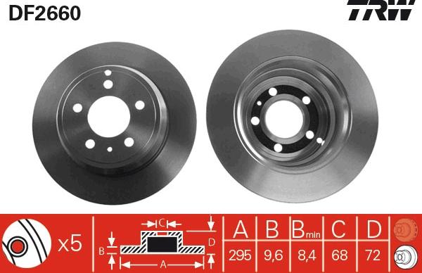 TRW DF2660 - Disque de frein cwaw.fr