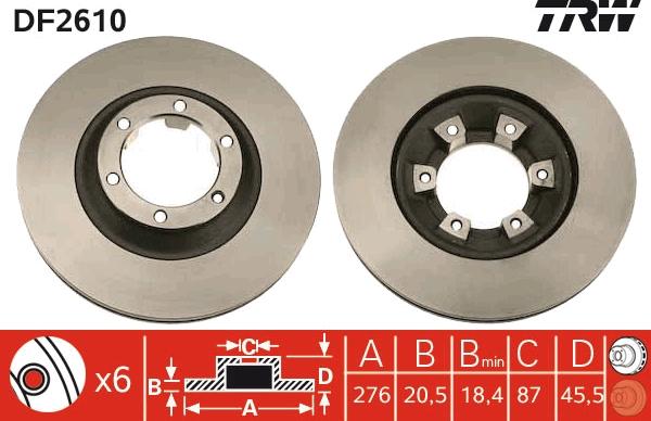 TRW DF2610 - Disque de frein cwaw.fr