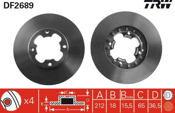 TRW DF2689 - Disque de frein cwaw.fr