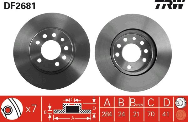 TRW DF2681 - Disque de frein cwaw.fr