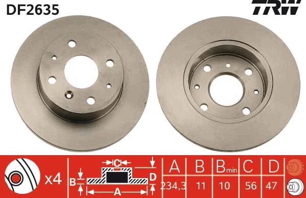 TRW DF2635 - Disque de frein cwaw.fr