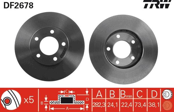 TRW DF2678 - Disque de frein cwaw.fr