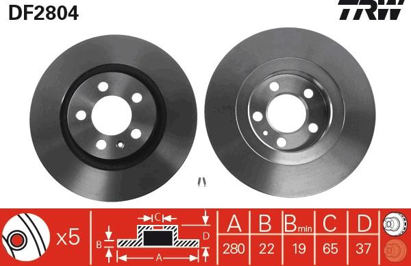 TRW DF2804 - Disque de frein cwaw.fr