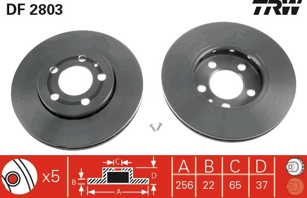 TRW DF2803 - Disque de frein cwaw.fr