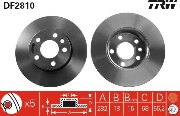 TRW DF2810 - Disque de frein cwaw.fr