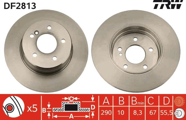 TRW DF2813 - Disque de frein cwaw.fr